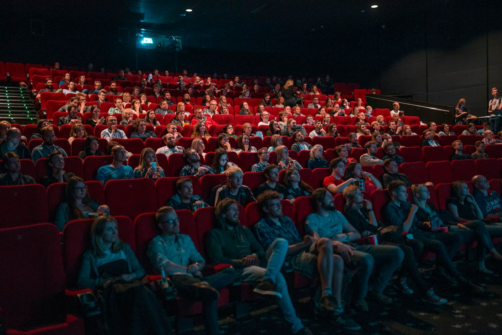Illustrative photo of a dim movie theater used for film and television coverage.